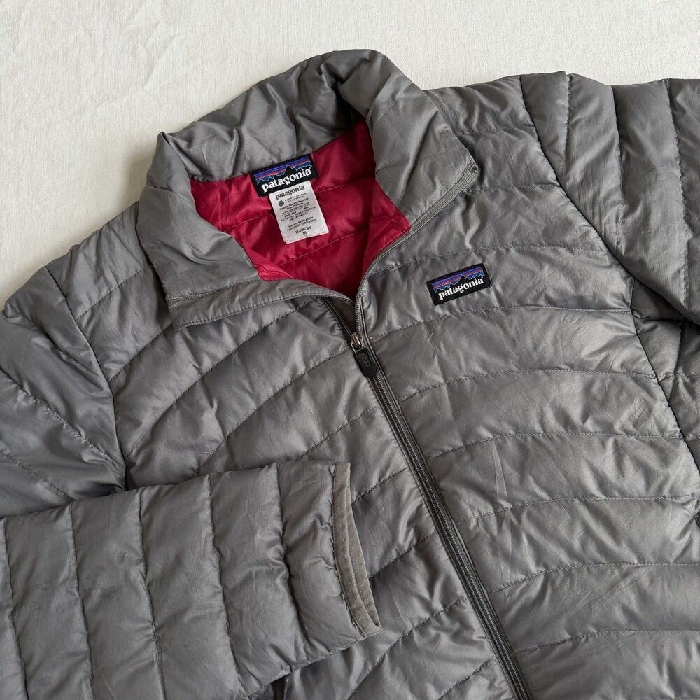 Patagonia Down Sweater Jacket Size Medium Gray Full Zip Puffer Womens